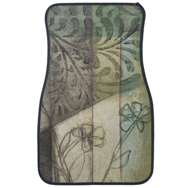 Garden Panel with Leaves, Flowers, and Grass Car Mat (Front)