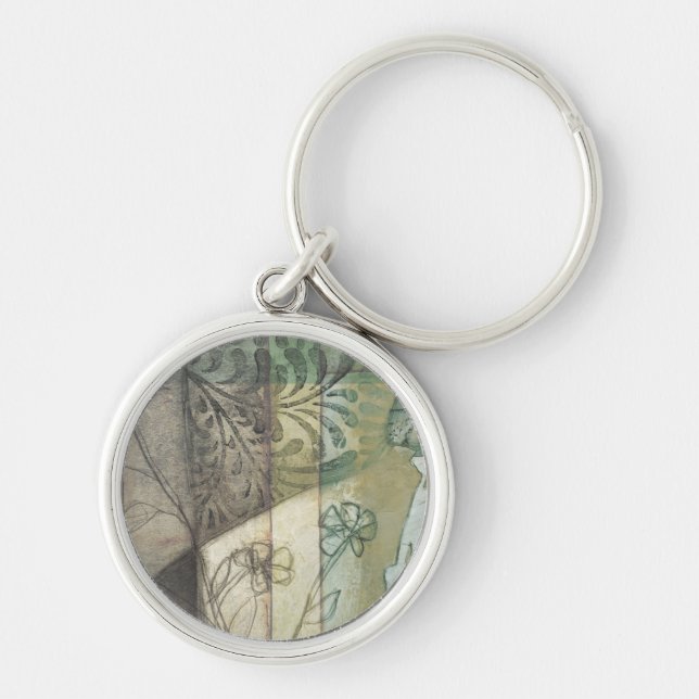 Garden Panel with Leaves, Flowers, and Grass Keychain (Front)