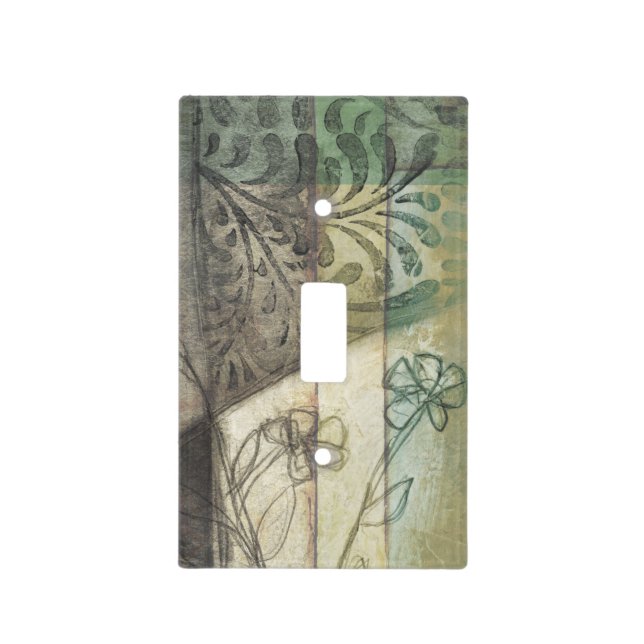 Garden Panel with Leaves, Flowers, and Grass Light Switch Cover (Front)
