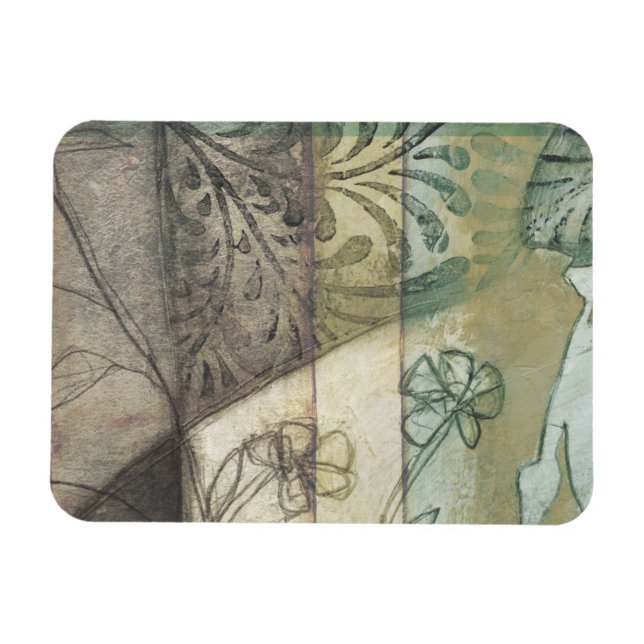 Garden Panel with Leaves, Flowers, and Grass Magnet (Horizontal)