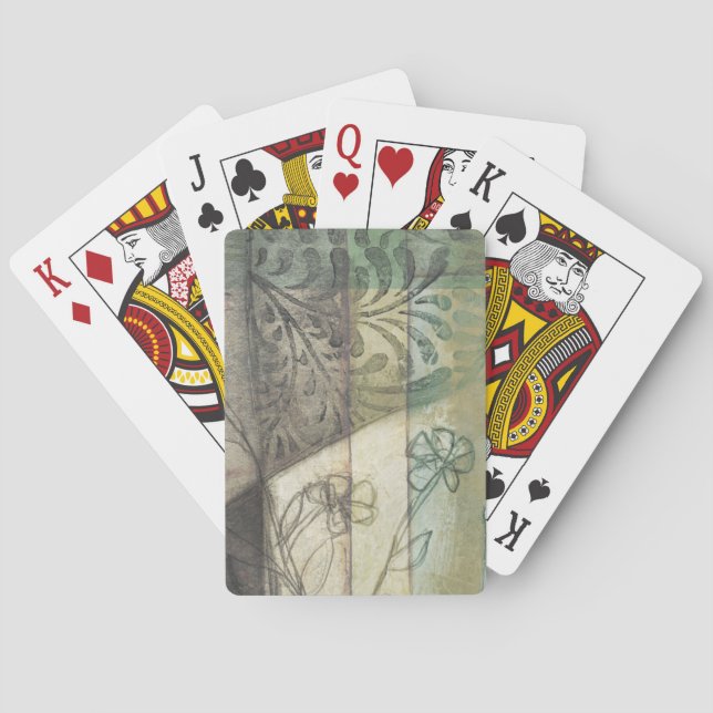 Garden Panel with Leaves, Flowers, and Grass Poker Cards (Back)
