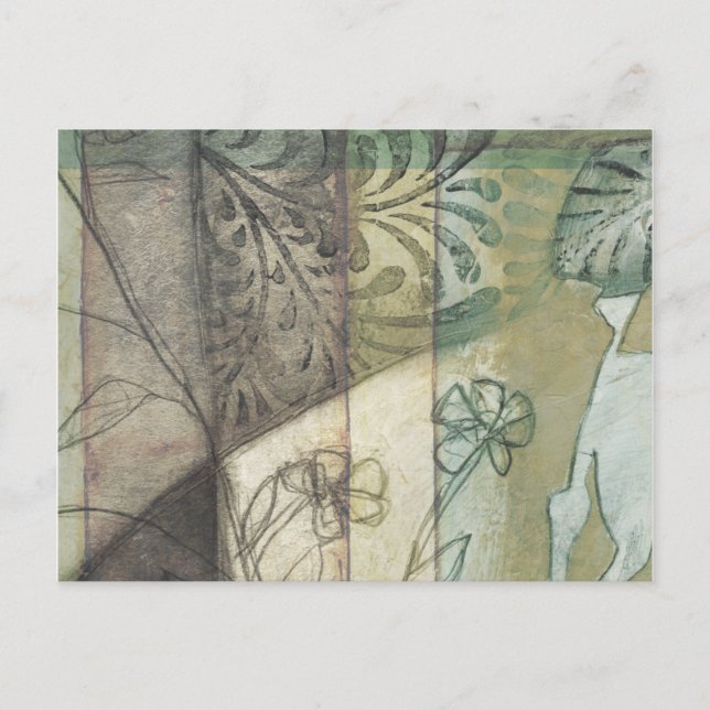 Garden Panel with Leaves, Flowers, and Grass Postcard (Front)