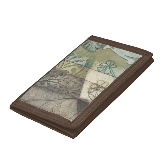 Garden Panel with Leaves, Flowers, and Grass Trifold Wallet (Bottom)