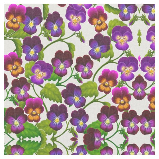 Garden Pansy Viola Flowers Fabric