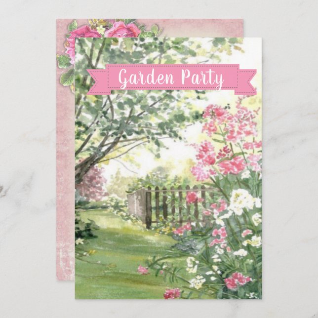 Garden Party Birthday/Other Occasions/ Invitation (Front/Back)
