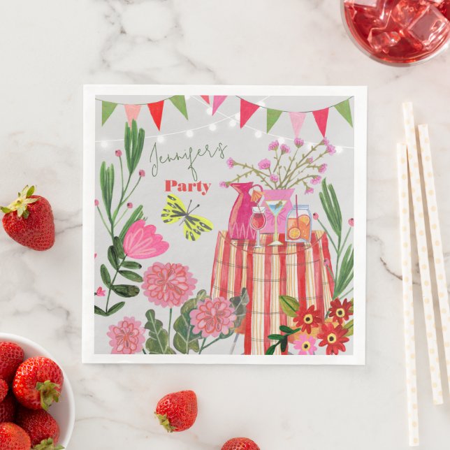 Garden Party Birthday  Paper Dinner Napkins (Insitu)