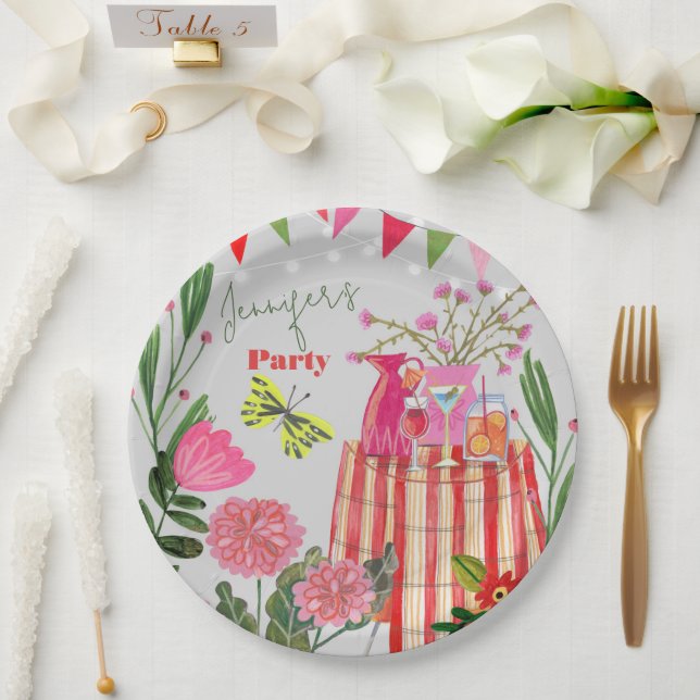 Garden Party Birthday  Paper Plates (Wedding)