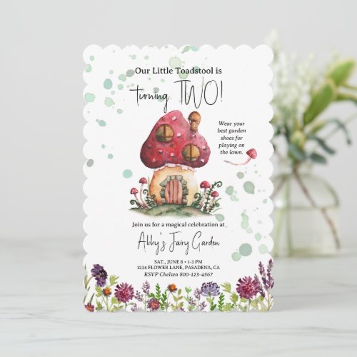Garden Party Birthday Toddler Whimsical Kids Girl  Invitation