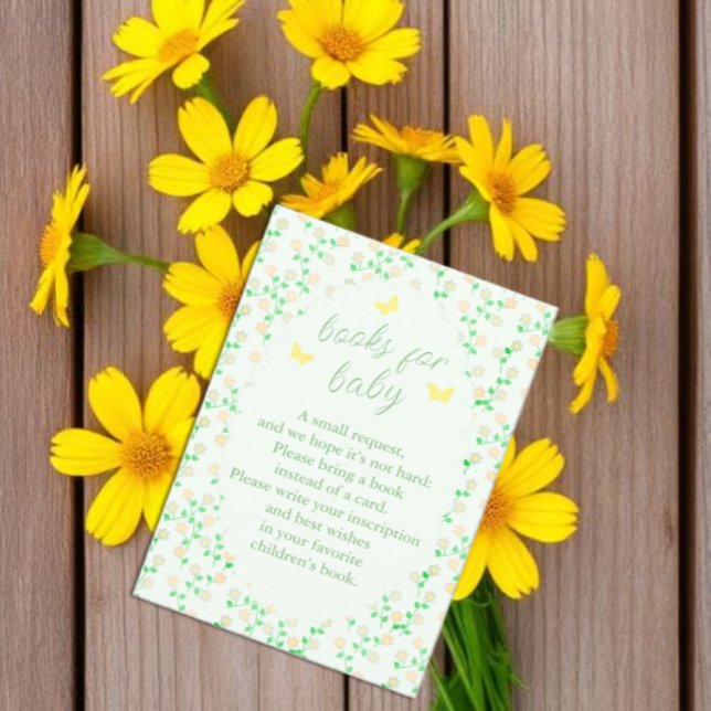 Garden Party Books For Baby Shower Enclosure Card (Creator Uploaded)