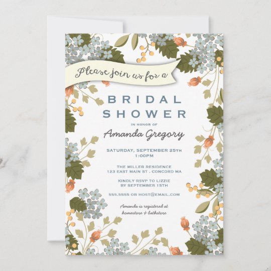 Garden Party Bridal Shower Floral Invitation