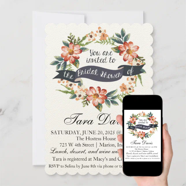 Garden Party Bridal Shower Invitation Zazzle