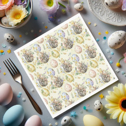 Garden Party Bunny Celebration Yellow Napkins