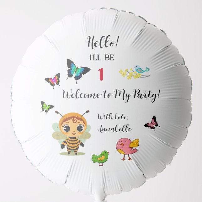 Garden Party Children Celebration Balloon (Front)