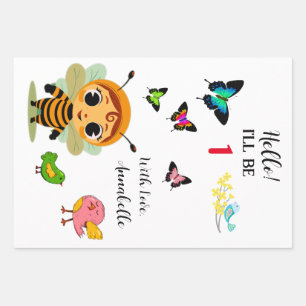 Garden Party Children Celebration Wrapping Paper Sheets