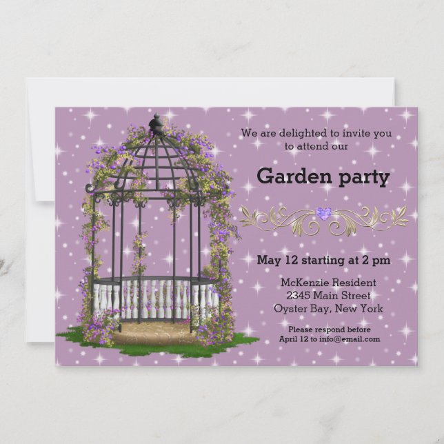 Garden Party * CHOOSE your background color Invitation (Front)