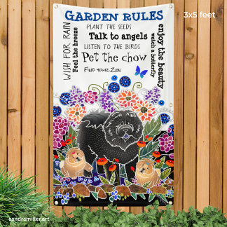 GARDEN PARTY chow garden banner 3'x5'