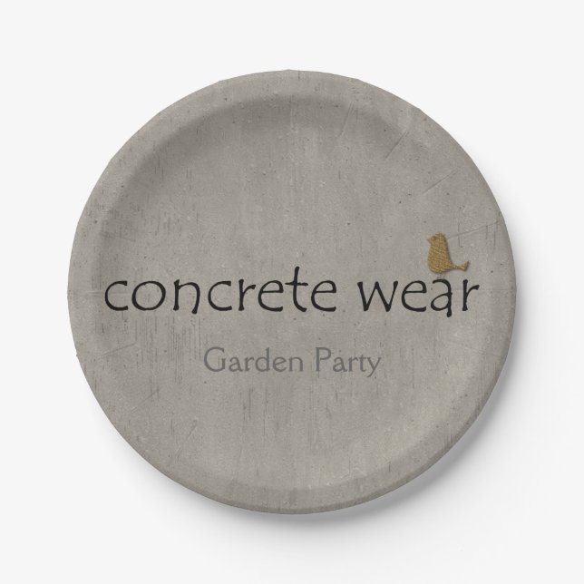 Garden Party Concrete Wear Paper Plates (Front)