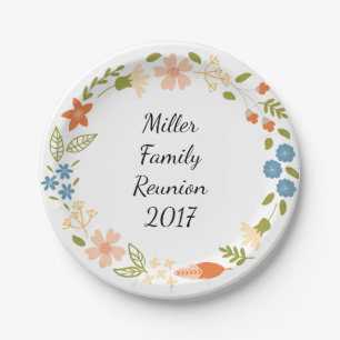 Garden Party Floral Personalized Paper Plates