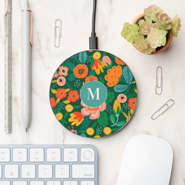 Garden Party Floral Wireless Charger (Desk)