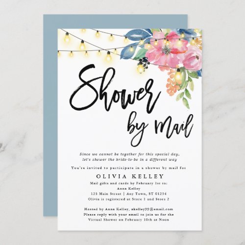 Garden Party Flowers_Lights Bridal Shower by MAIL Invitation