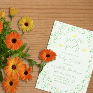Garden Party Gender Neutral Baby Shower Invitation