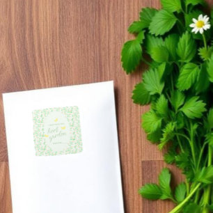 Garden Party Herb Garden Seed Baby Shower Square Sticker