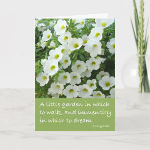 Garden Party Invitation, Trailing Flowers, White Card