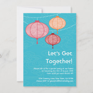 Garden Party Paper Lantern Invitations 4.5 x 6.25
