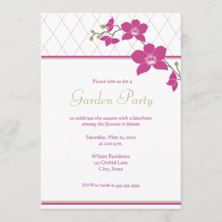 Garden Party Pink Orchid Invitations