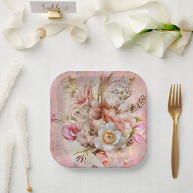 Garden Party Pink Party Plates (Wedding)