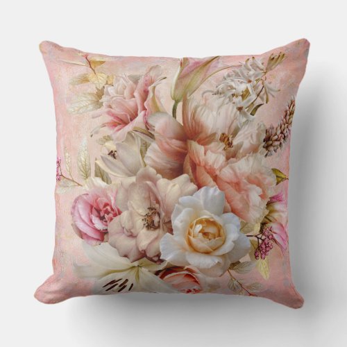 Garden Party Pink Throw Pillow