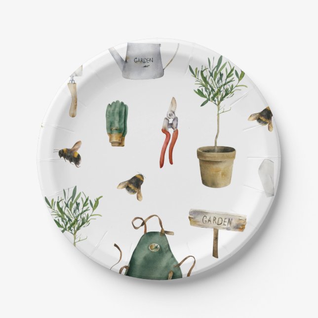 Garden party plant lover paper plates (Front)