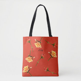 "Garden Party" Roses All Over Print Tote Bag