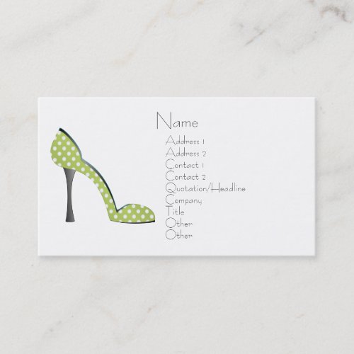 Garden Party Shoe Business Cards