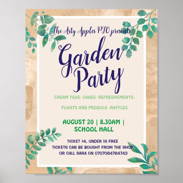 Garden party summer theme poster (Front)