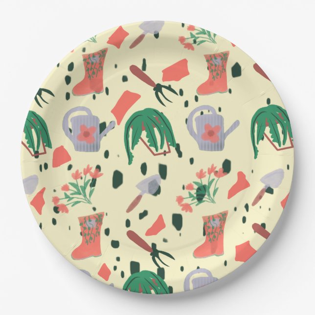 Garden Party Terrazzo Paper Plates (Front)