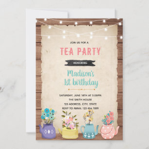 Garden party theme invitation