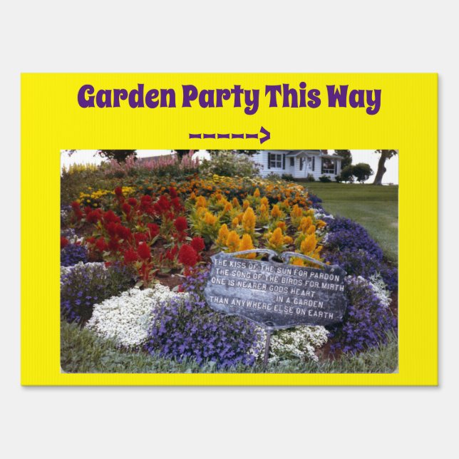 Garden Party This Way ----> Yard Sign (Front)