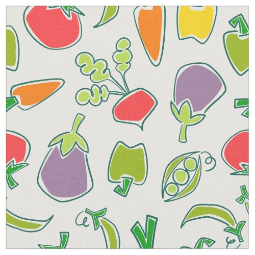 Garden Party Vegetable Pattern Fabric