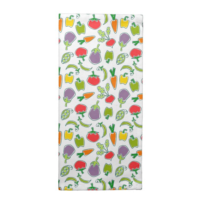Garden Party Veggies Cloth Napkin (Half Fold)
