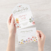 Garden Party Watercolor Wildflower Floral Birthday All In One Invitation (Tearaway)