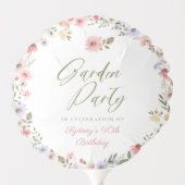 Garden Party Watercolor Wildflower Floral Birthday Balloon (Front)