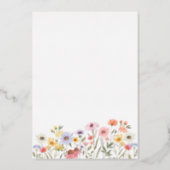 Garden Party Watercolor Wildflower Floral Birthday Foil Invitation (Back)