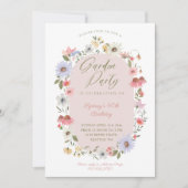 Garden Party Watercolor Wildflower Floral Birthday Invitation (Front)