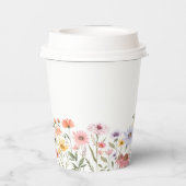 Garden Party Watercolor Wildflower Floral Birthday Paper Cups (Back)