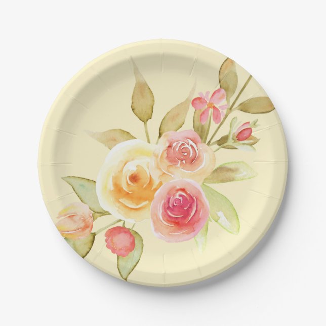 Garden Party Wedding Paper Plates (Front)