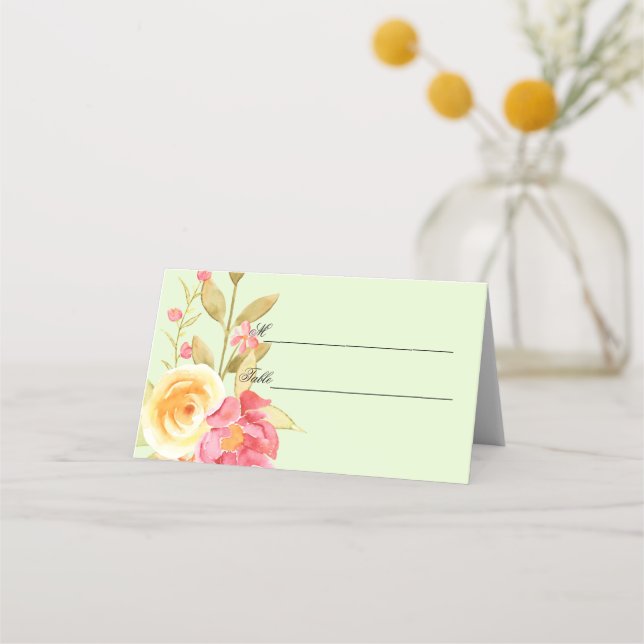 Garden Party Wedding Place Card (Front)