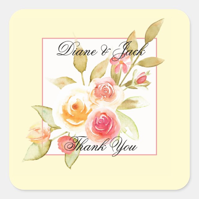 Garden Party Wedding Square Sticker (Front)