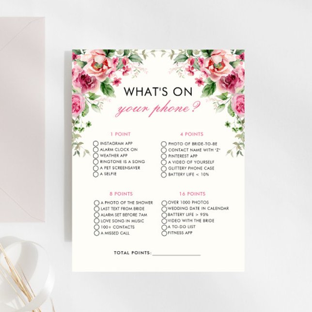 Garden Party What On Your Phone Bridal Shower Game (Creator Uploaded)