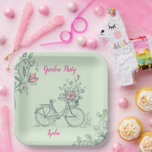 Garden Party Whimsical Floral Paper Plates